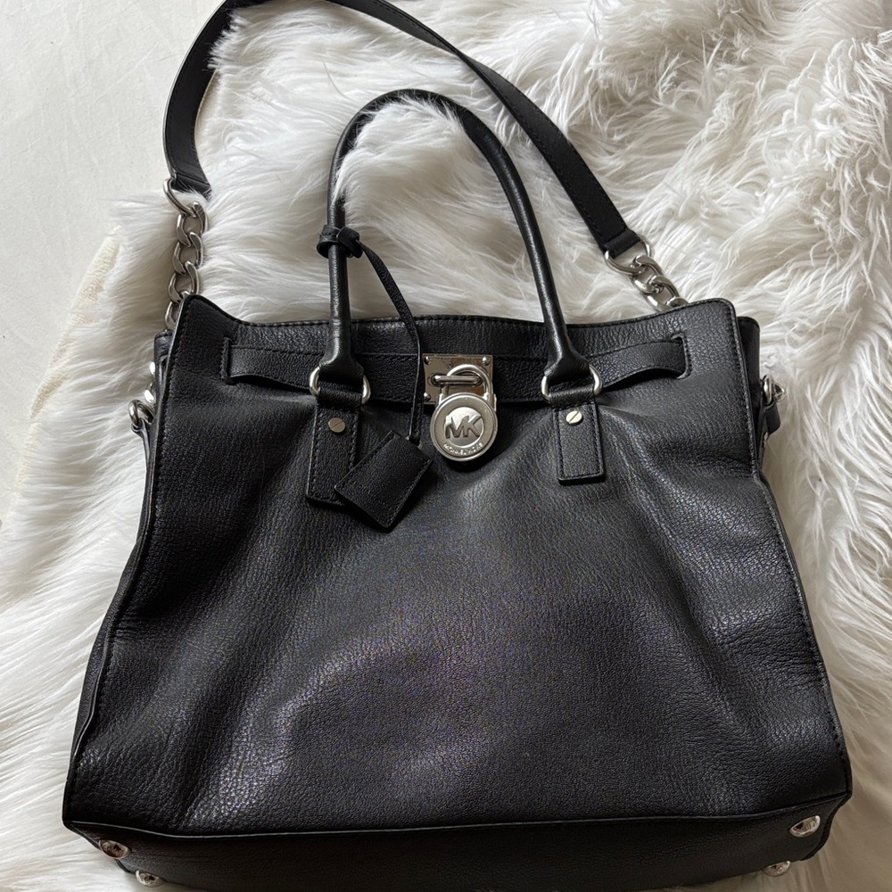 Michael Kors Black Tote with Silver Hardware
